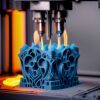 Technology and equipment in a blue laboratory generated by AI 3D Printing